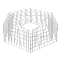 Canteiro elevado/cesto gabião hexagonal 160x140x50 cm