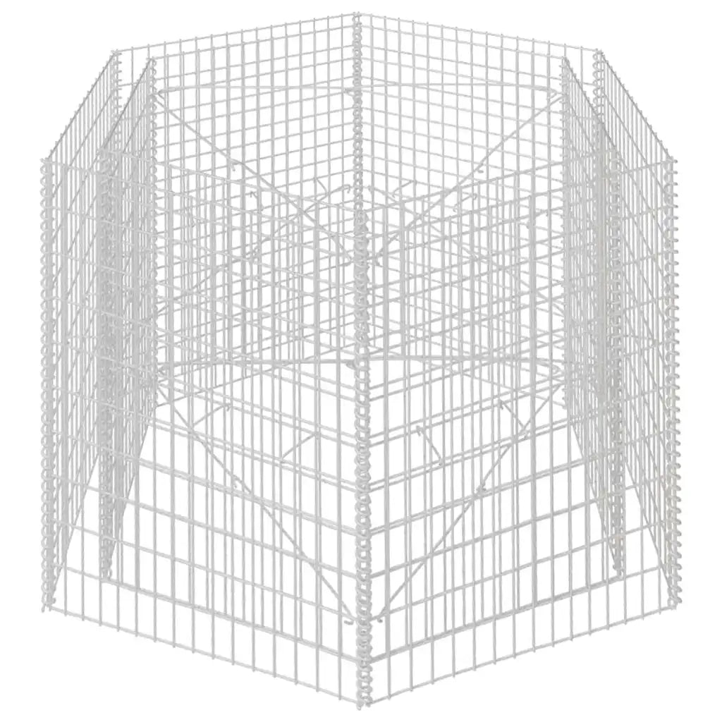 Canteiro elevado/cesto gabião hexagonal 160x140x100 cm