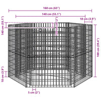 Canteiro elevado/cesto gabião hexagonal 160x140x100 cm