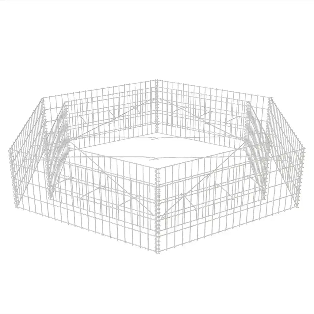 Canteiro elevado/cesto gabião hexagonal 200x173x40 cm