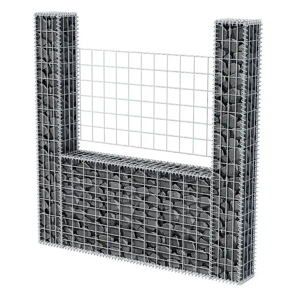 Cesto gabião em forma de U aço galvanizado 160x20x150 cm