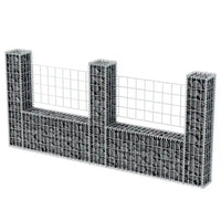 Cesto gabião em forma de U aço galvanizado 240x20x100 cm