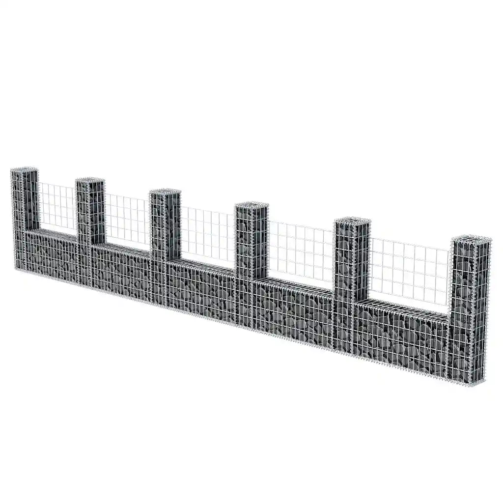 Cesto gabião em forma de U aço galvanizado 570x20x100 cm