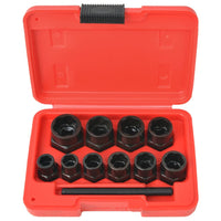 vidaXL Conjunto extrator p/ parafusos e porcas danificados 11 pcs aço