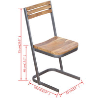 vidaXL Cadeiras de jantar 2 pcs madeira teca maciça