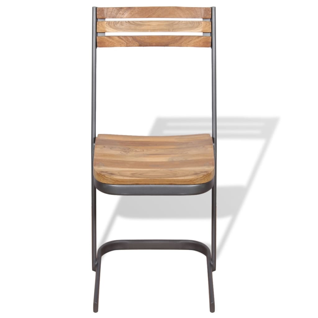 vidaXL Cadeiras de jantar 2 pcs madeira teca maciça