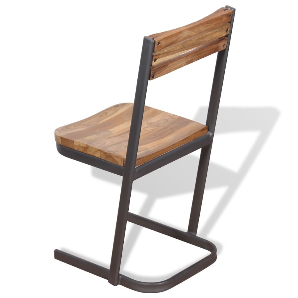 vidaXL Cadeiras de jantar 2 pcs madeira teca maciça