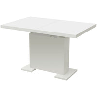 vidaXL Mesa de jantar extensível, branco brilhante