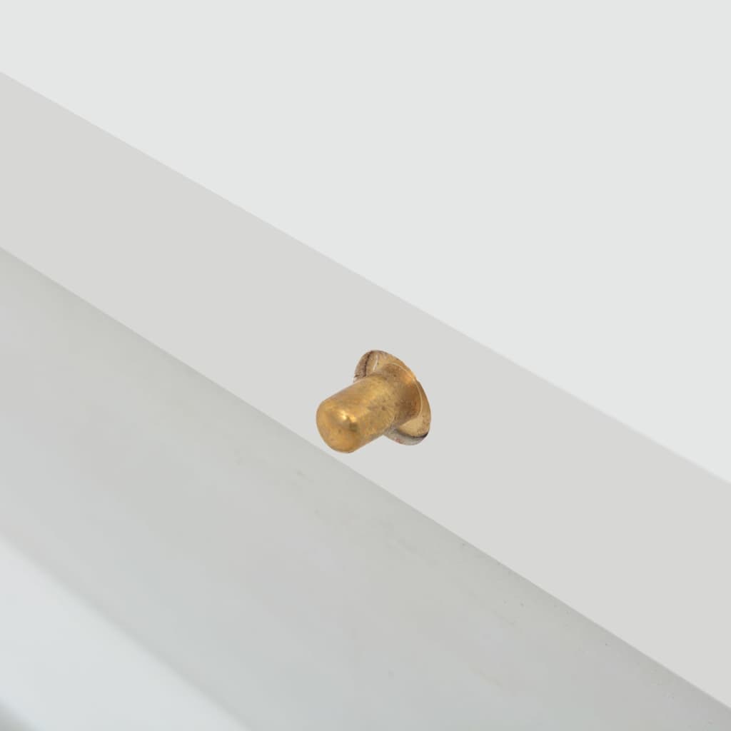 vidaXL Mesa de jantar extensível, branco brilhante