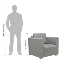 vidaXL Poltrona em tecido cinzento-claro