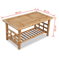 vidaXL Mesa de centro 90x50x45 cm bambu