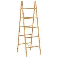vidaXL Escada toalheiro dupla com 5 degraus, bambu, 50x160 cm