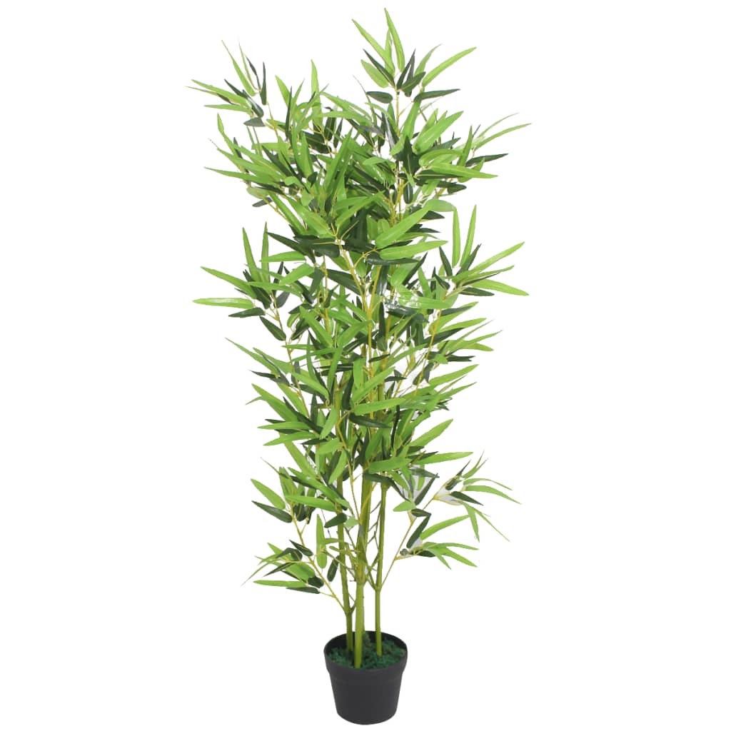 vidaXL Planta bambu artificial com vaso 120 cm verde