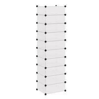 vidaXL Sapateira c/ 10 compartimentos de arrumação interligados branco