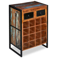 vidaXL Garrafeira para 16 garrafas madeira reciclada maciça