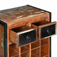 vidaXL Garrafeira para 16 garrafas madeira reciclada maciça