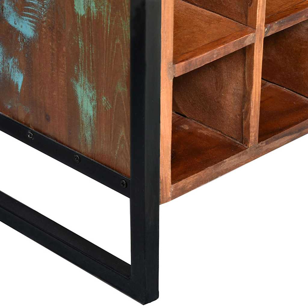 vidaXL Garrafeira para 16 garrafas madeira reciclada maciça