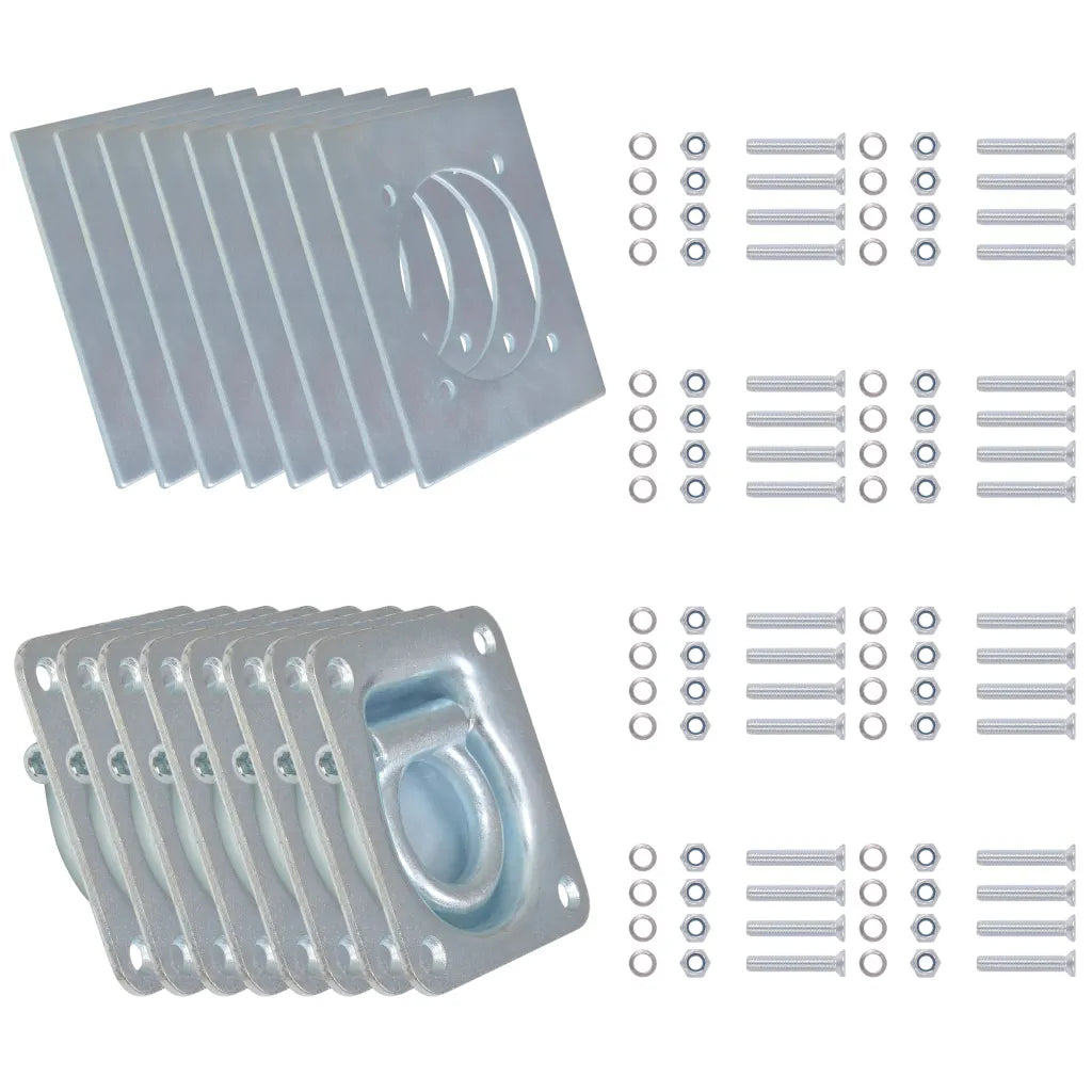 Anéis de fixação para atrelados 8 pcs aço galvanizado 2000 kg