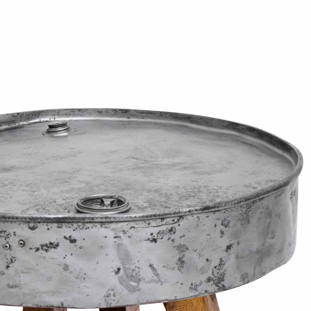 vidaXL Mesa de centro 60x45 cm mistura de madeira recicladas prateado
