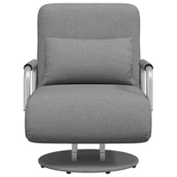vidaXL Cadeira giratória e sofá-cama tecido cinzento-claro