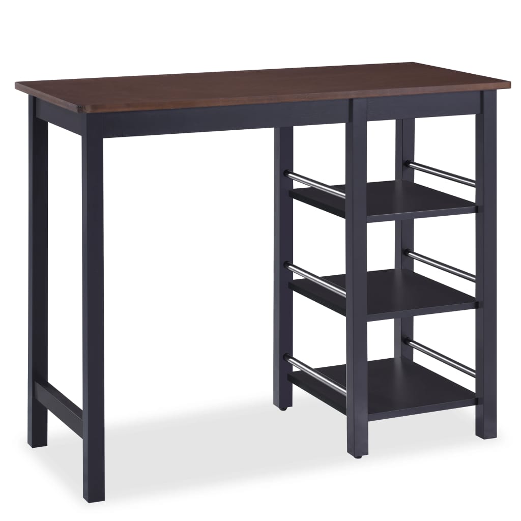 vidaXL Conjunto de bar 3 pcs MDF preto