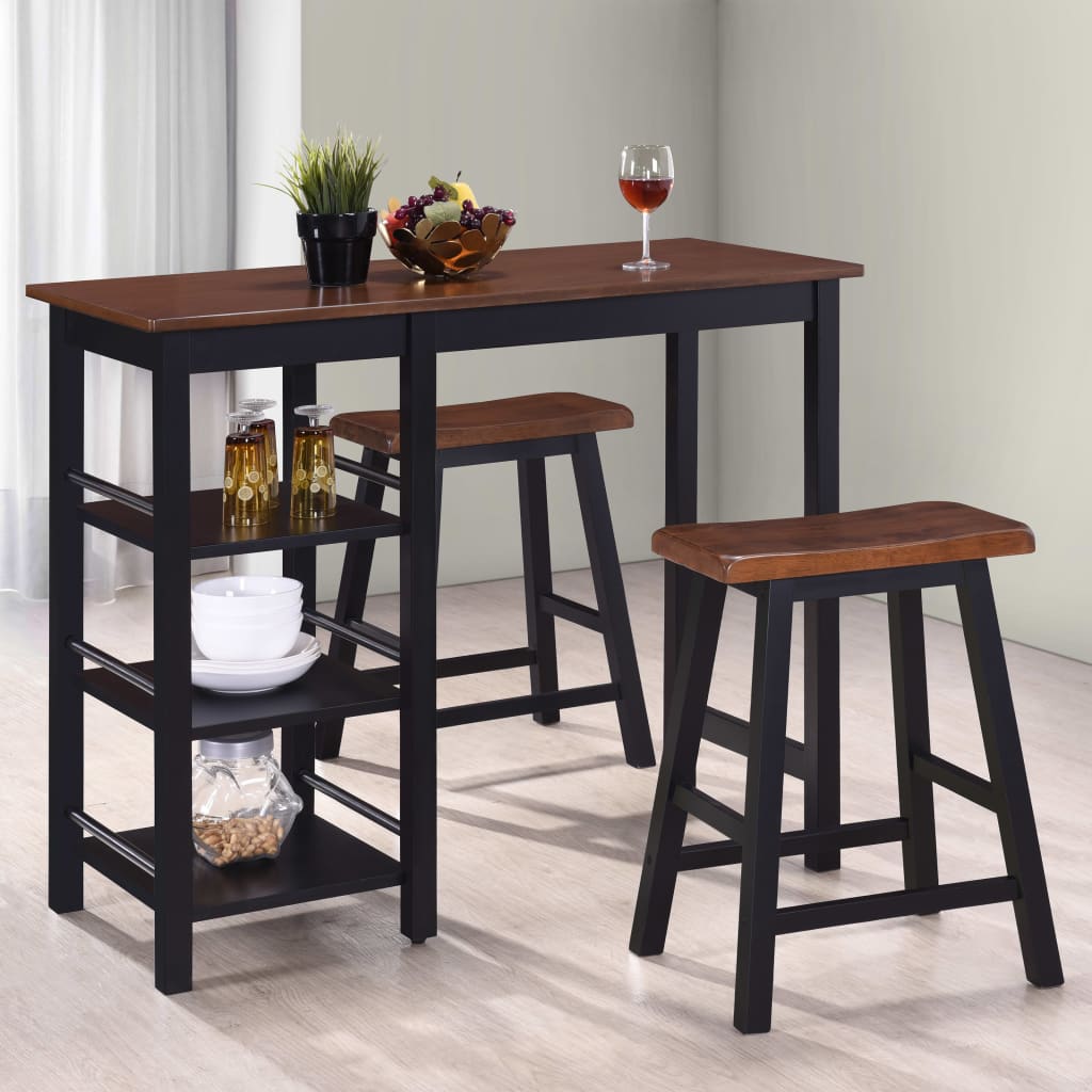 vidaXL Conjunto de bar 3 pcs MDF preto