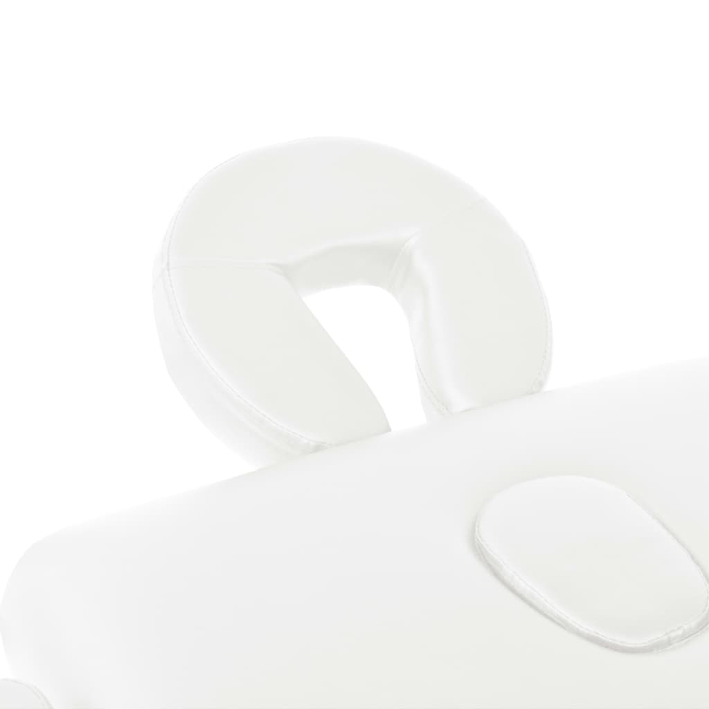 vidaXL Mesa de massagem dobrável de 2 zonas 10 cm espessura branco