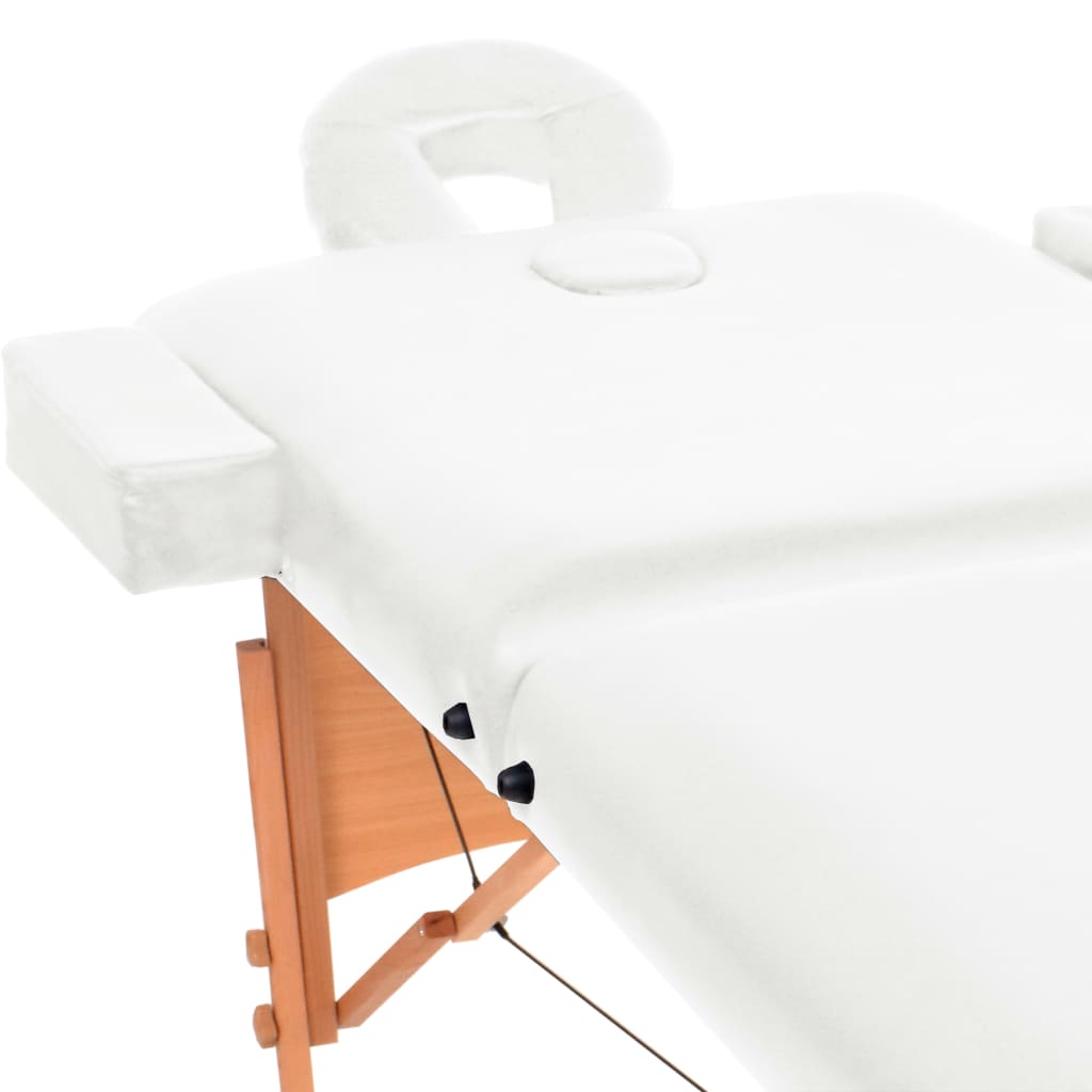 vidaXL Mesa de massagem dobrável de 2 zonas 10 cm espessura branco