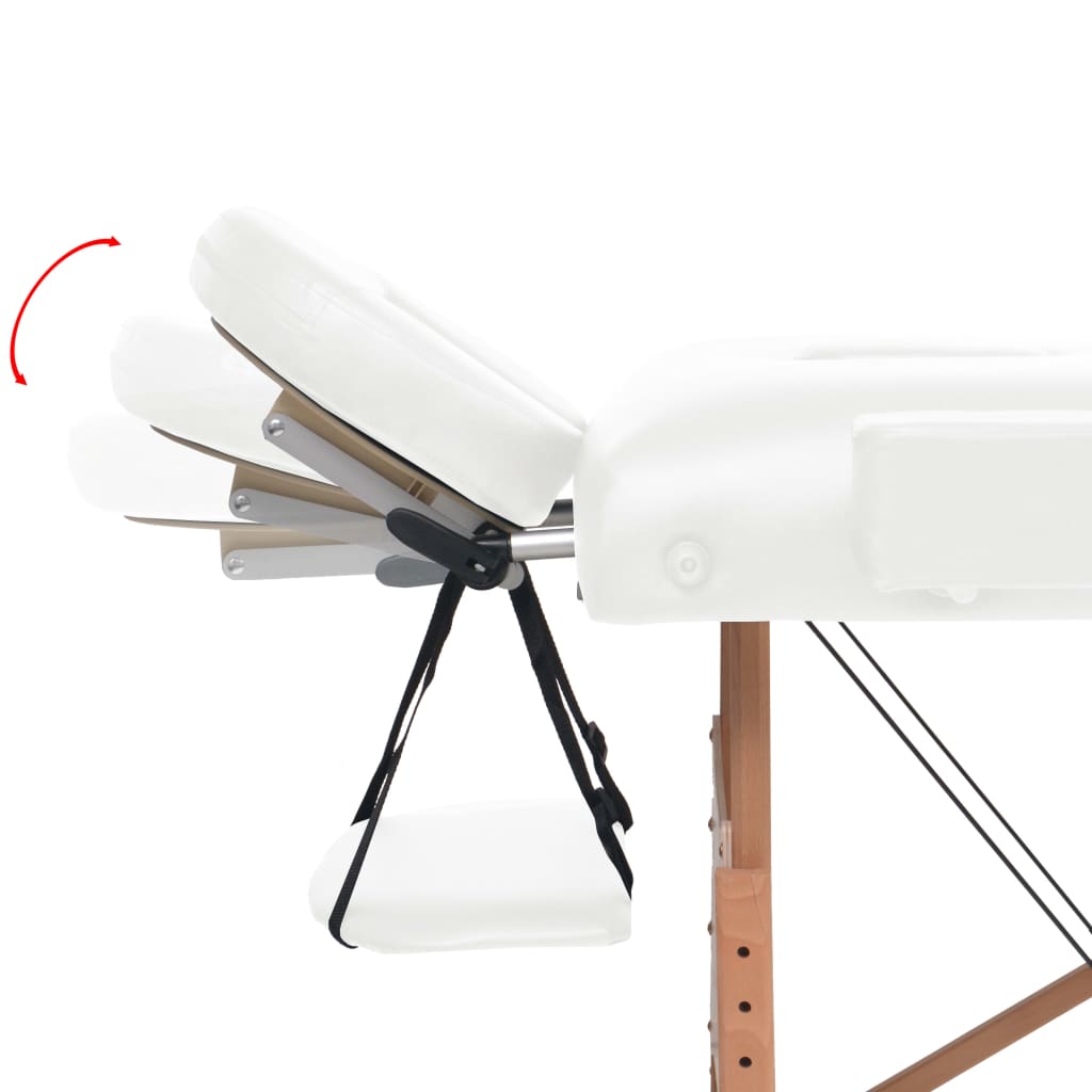 vidaXL Mesa de massagem dobrável de 2 zonas 10 cm espessura branco