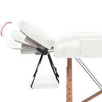 vidaXL Mesa de massagem dobrável de 2 zonas 10 cm espessura branco