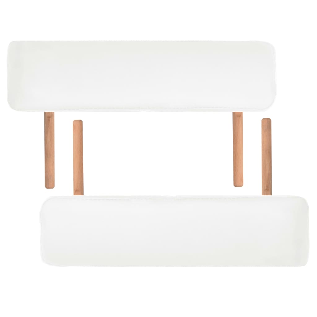 vidaXL Mesa de massagem dobrável de 2 zonas 10 cm espessura branco