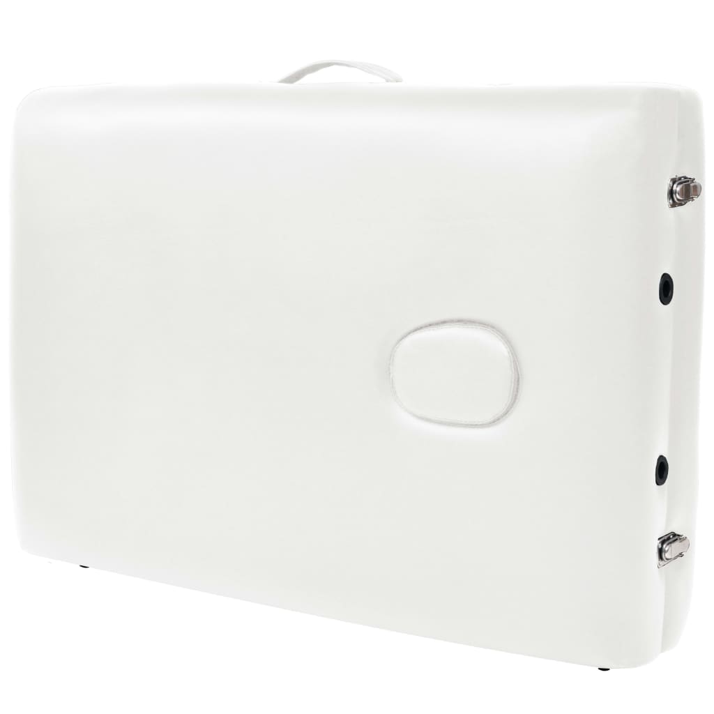 vidaXL Mesa de massagem dobrável de 2 zonas 10 cm espessura branco