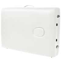 vidaXL Mesa de massagem dobrável de 2 zonas 10 cm espessura branco