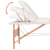 vidaXL Mesa de massagens dobrável 3 zonas 10 cm espessura branco