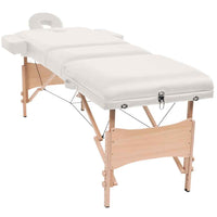 vidaXL Mesa de massagens dobrável 3 zonas 10 cm espessura branco