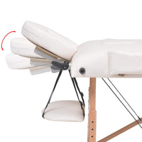 vidaXL Mesa de massagens dobrável 3 zonas 10 cm espessura branco