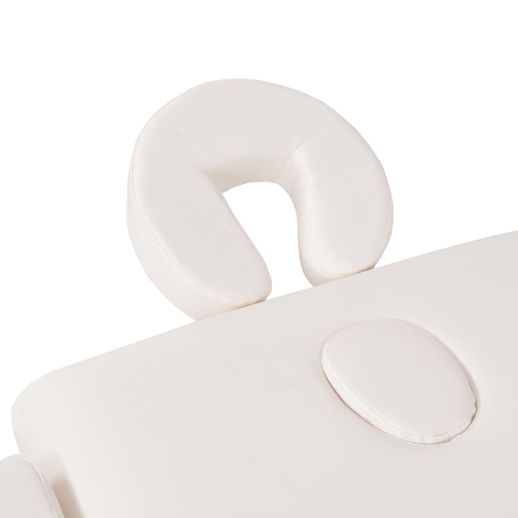 vidaXL Mesa massagem dobrável 2 zonas + banco 10 cm espessura branco