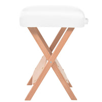 vidaXL Mesa massagem dobrável 3 zonas + banco 10 cm espessura branco