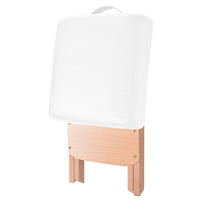 vidaXL Mesa massagem dobrável 3 zonas + banco 10 cm espessura branco