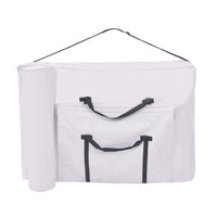 vidaXL Mesa massagem dobrável 3 zonas + banco 10 cm espessura branco