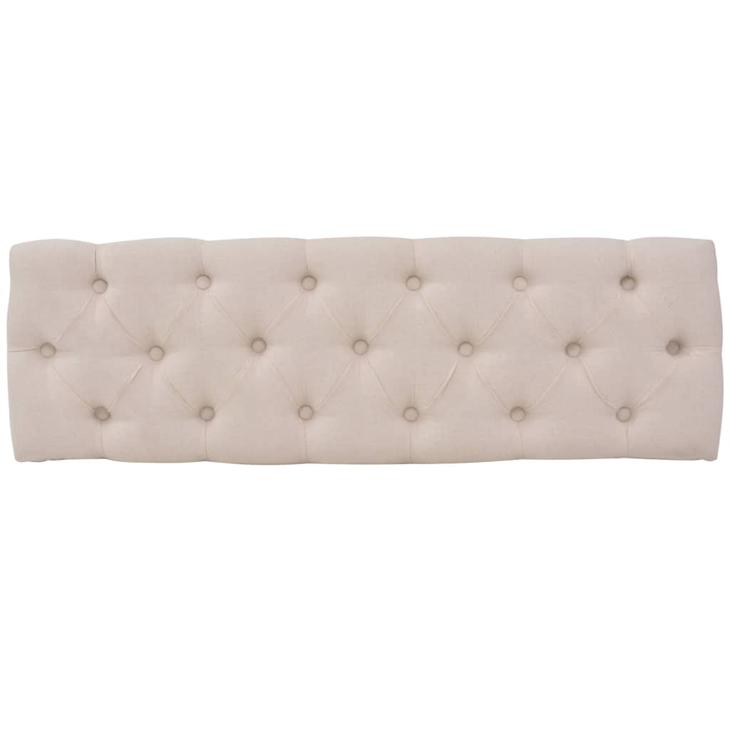 vidaXL Banco em linho e madeira maciça 110x38x48 cm branco nata