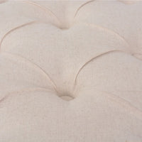 vidaXL Banco em linho e madeira maciça 110x38x48 cm branco nata