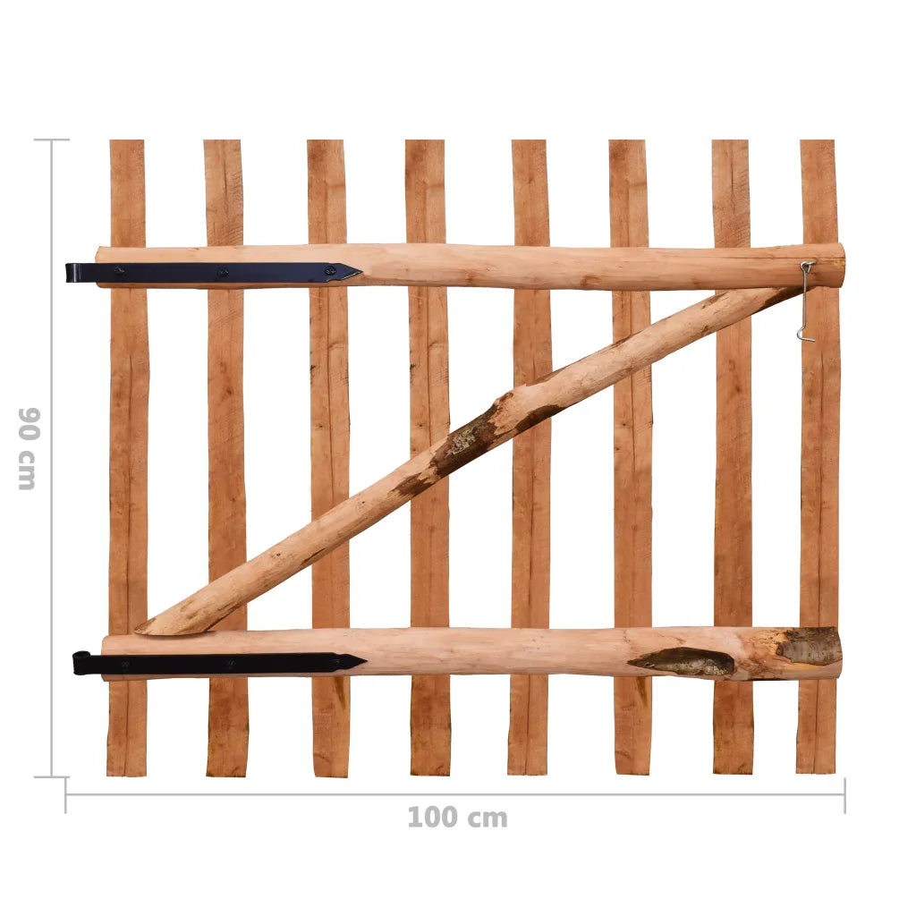 Portão para cerca 1 pc 100x90 cm madeira de aveleira impregnada