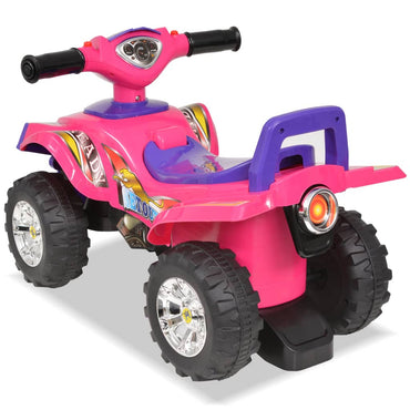 Moto4 para crianças com som e luz rosa e roxo