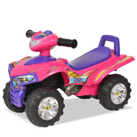 Moto4 para crianças com som e luz rosa e roxo