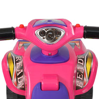 Moto4 para crianças com som e luz rosa e roxo
