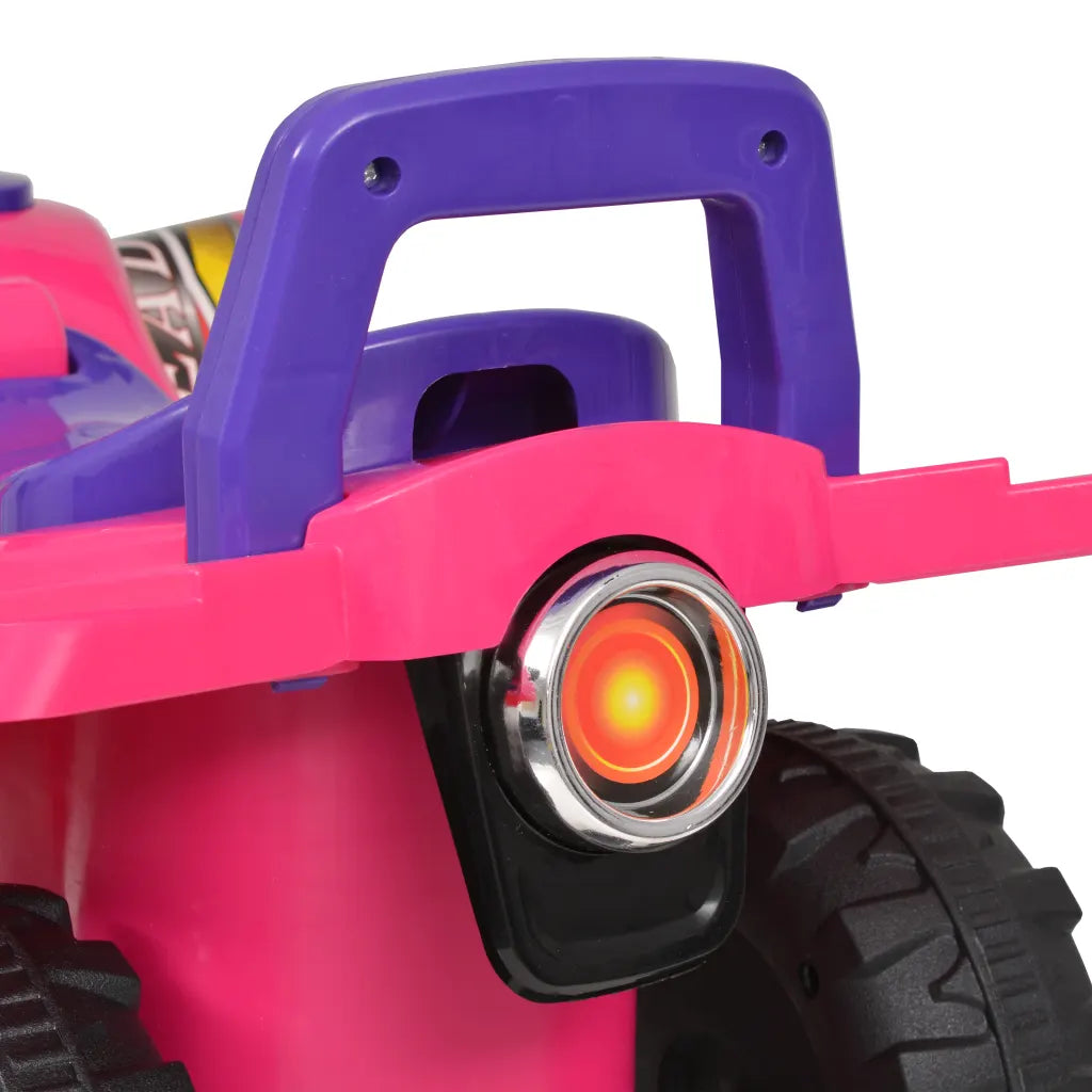 Moto4 para crianças com som e luz rosa e roxo
