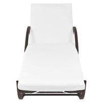 vidaXL Espreguiçadeiras com mesa 2 pcs vime PE castanho