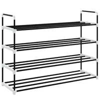 vidaXL Sapateira com 4 prateleiras metal e plástico preto