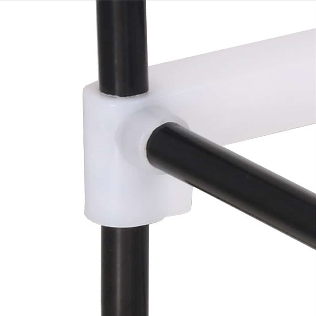 vidaXL Sapateira com 4 prateleiras metal e plástico preto